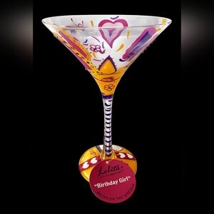 Lolita Vibrant Celebration Martini Glass - Orange and Purple